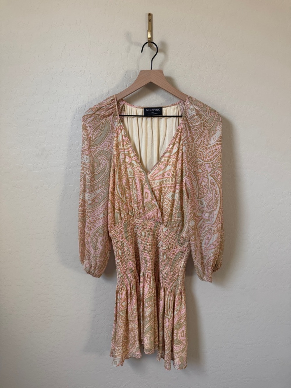 MINKPINK x Revolve Catalina Smocked Mini Dress Paisley - Picture 3 of 6